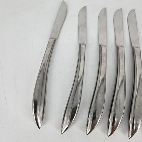 Vintage PIC Stainless Steel Steak Knives Set of 6 Japan Modern MCM 8" Cutlery - Picture 4 of 10